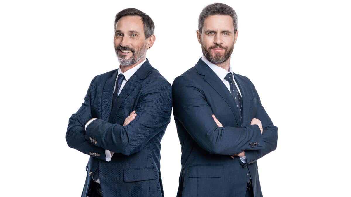 Two Business men as a manager and a leader