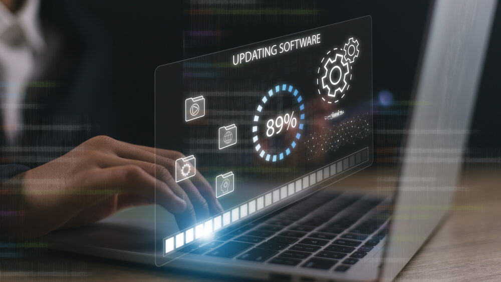 Installing software update process with enhanced functionality in new versions and improved security
